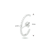 Zilveren Suspender oorbel zirkonia 22x1.5mm 1 stuk - 616619