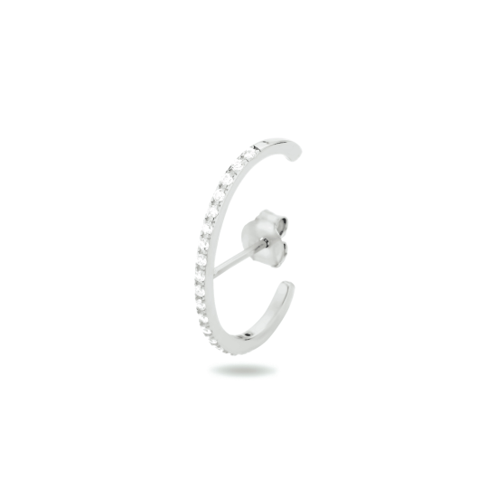 Zilveren Suspender oorbel zirkonia 22x1.5mm 1 stuk - 616619