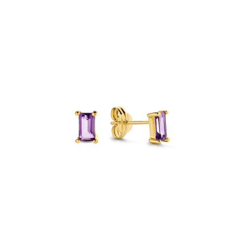 Jackie 14krt gouden oorstekers Medina Amethist - 616717