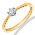 14krt bicolor gouden solitairring 6-poots chaton met diamant 0.10crt H SI - 616769