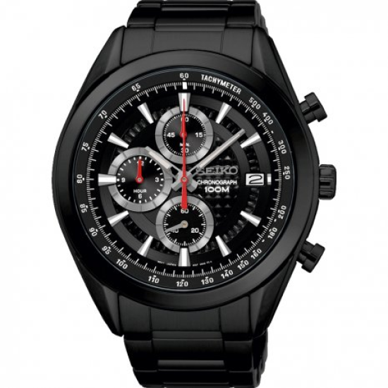 Seiko Chrono Staal Zwart 100mtr SSB179P1 - 616741