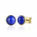 14krt gouden oorknoppen met Lapis lazuli 2-2.82crt rond - 616866