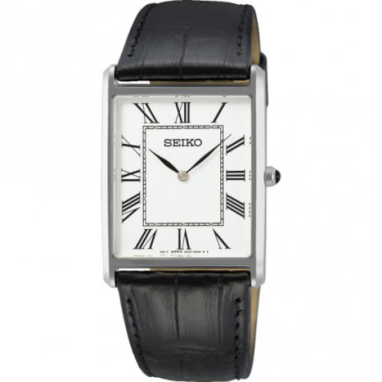 Seiko Staal zwart leer SWR049P1 - 617113