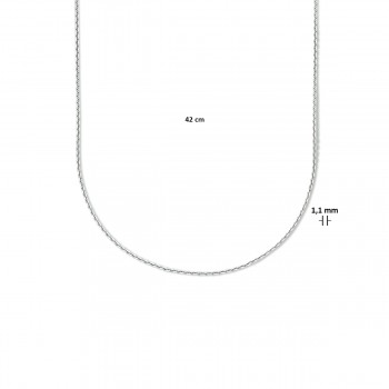 Zilver anker collier 42cm - 617249