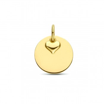 14 krt gouden graveerhanger met hartje - 616960