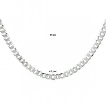 Zilver gourmet collier 50cm 4.3mm - 617511