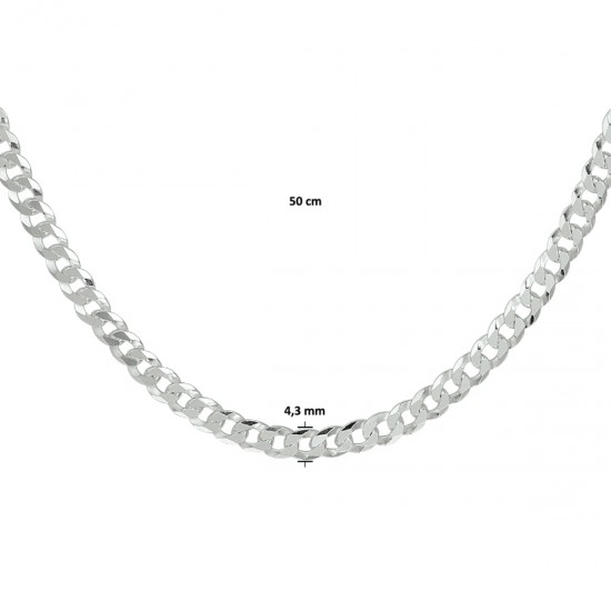 Zilver gourmet collier 50cm 4.3mm - 617511