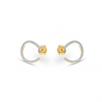14krt gouden oorbellen met diamant 58-0.17crt H SI - 617560