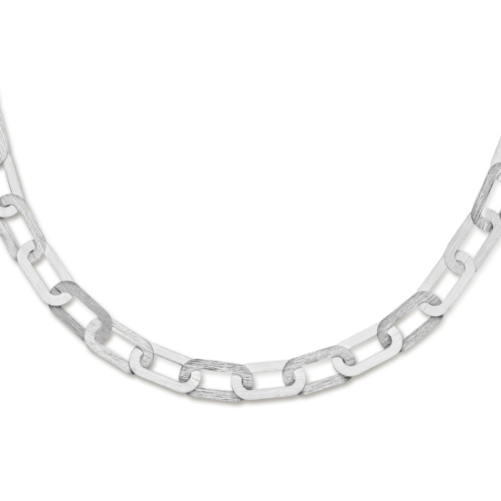 Zilveren collier paperclip schakel mat 42-46cm 7.3mm - 617682 Zilveren collier paperclip schakel mat 42-46cm 7.3mm - 617682