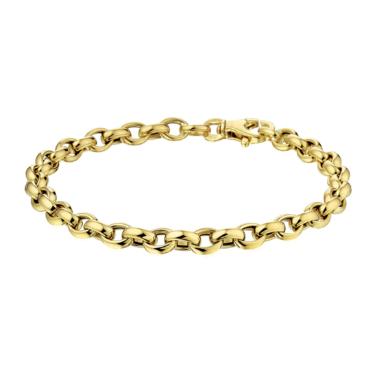 14krt gouden armband jasseron ovaal 19cm 5mm - 617696