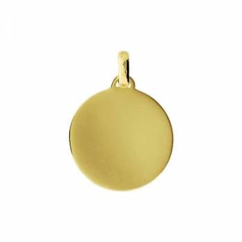 14krt gouden graveerhanger rond 18mm - 617697