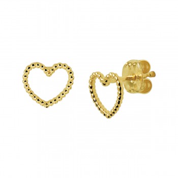 14 krt gouden oorknoppen hartje gedraaid - 617701