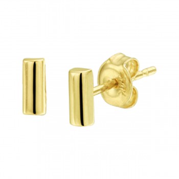 14 krt gouden oorknoppen balkje - 617703