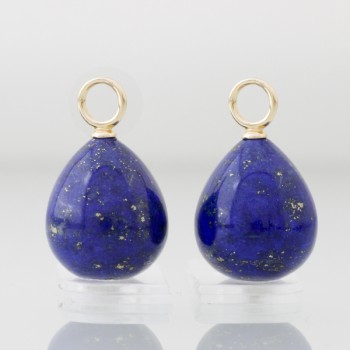 14krt gouden oorbedels Lapis Lazuli 15x13mm - 617735