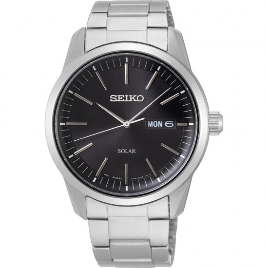 Seiko Solar Staal Zwart 100mtr SNE527P1 - 617847