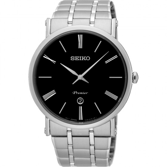 Seiko Premier Staal Zwart SKP393P1 - 612607