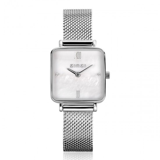 ZINZI Watch Mini vierkant parelmoer plaat meshband ZIW1717 - 618100