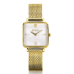 ZINZI Watch Mini vierkant parelmoer plaat meshband verguld ZIW1734 - 618101