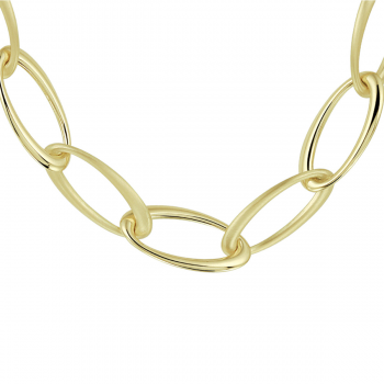 14krt gouden collier ovale schakel poli/mat 45cm 13mm - 618222