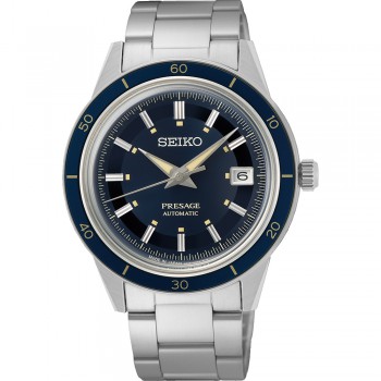 Seiko Presage Automaat - Style 60s - Staal Blauw 50mtr SRPG05J1 - 618237