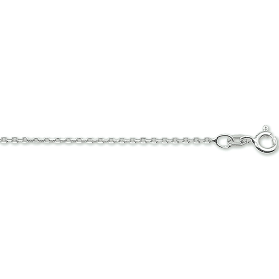 14krt witgouden anker collier geslepen 42cm 1.3mm - 618252