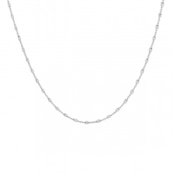 Zilveren collier schakel met buisjes ertussen 60cm 1.1mm - 618344