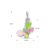 Zilveren hanger vlinder emaille/zirkonia - 618348
