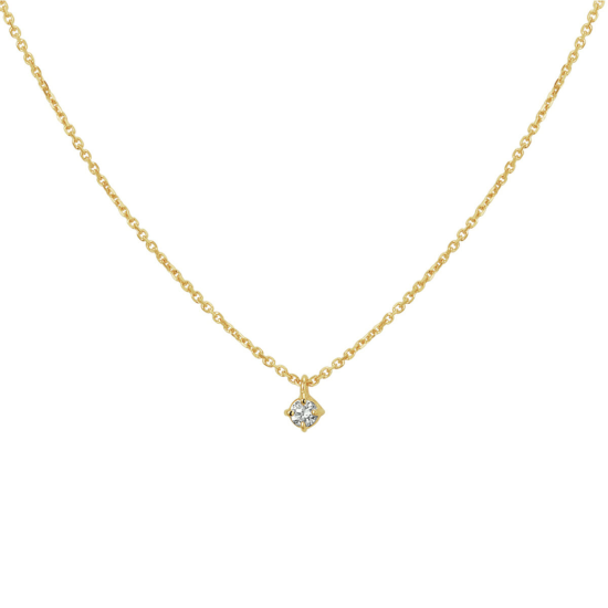 14krt gouden collier met diamant hanger 0.10crt H SI 41-45cm - 618356