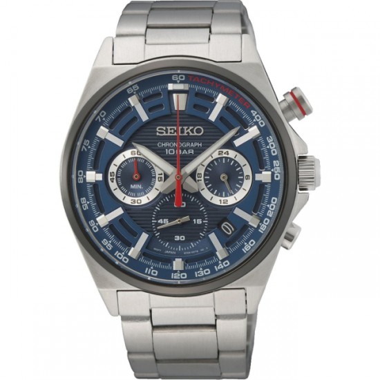 Seiko Chrono Staal Blauw 100mtr SSB407P1 - 618456