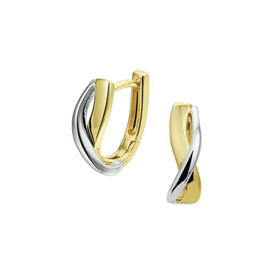 14krt bicolor gouden oorringen - 618470