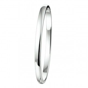 Zilveren bangle bolle buis 60mm 4mm massief - 618468