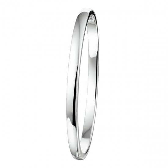 Zilveren bangle bolle buis 60mm 4mm massief - 618468