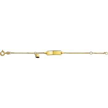 14krt gouden graveerarmband 9-11 cm met hartjes bedel - 613076
