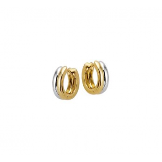 14krt bicolor gouden  creolen 13x4mm - 613102