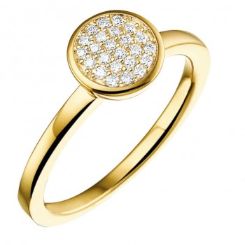 14 krt gouden ring met briljant 24-0.12crt H SI - 613702
