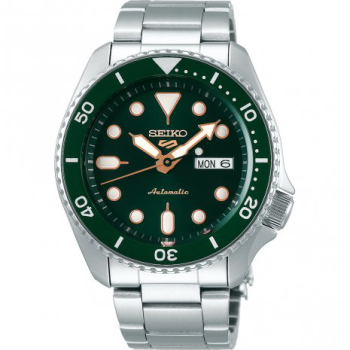 Seiko 5 Sports Automatic SS Staal Groen 100mtr SRPD63K1 - 614224 Seiko 5 Sports Automatic SS Staal Groen 100mtr SRPD63K1 - 614224