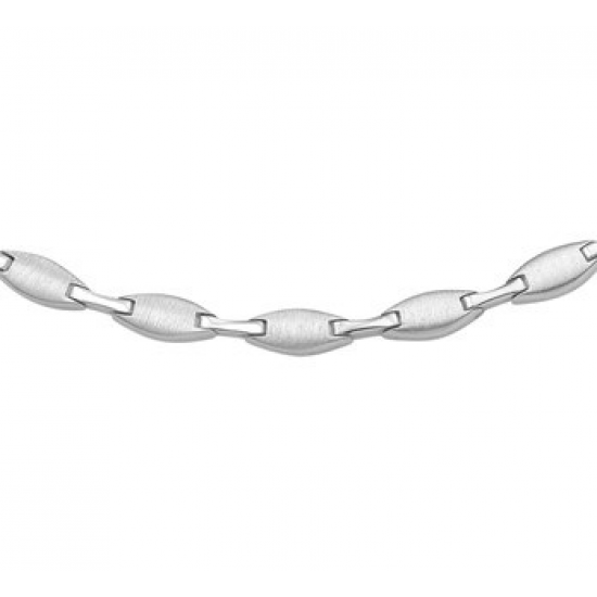 Zilveren chocker poli/mat ovaal 43cm 4.5mm - 614249