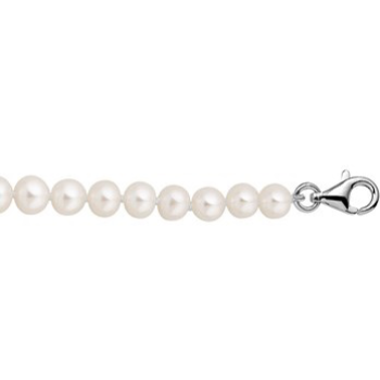 ZIlveren zoetwaterparel armband 18-21cm 5.5mm (H807) - 614513
