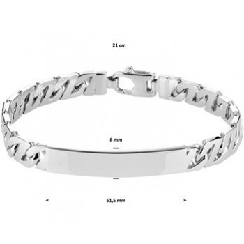 Zilveren graveerarmband 21cm 8mm - 614526