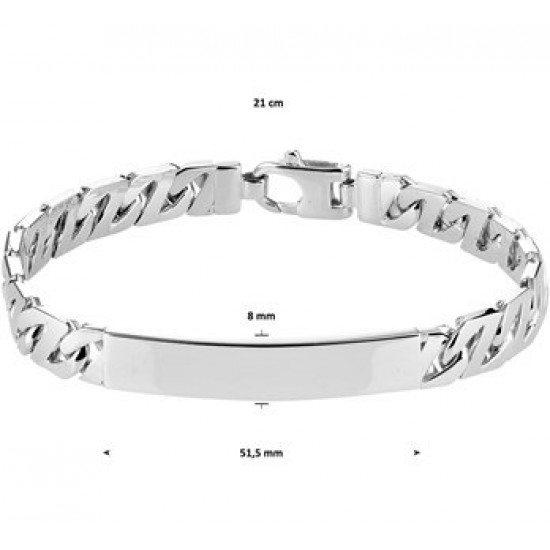 Zilveren graveerarmband 21cm 8mm - 614526