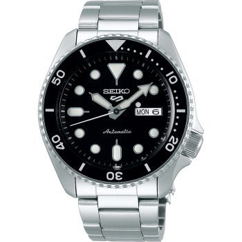 Seiko 5 Sports Automatic SS Staal Zwart 100mtr SRPD55K1 - 615013