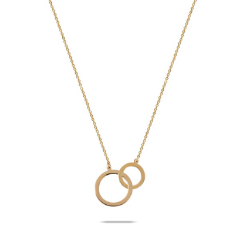 Monzario 14krt gouden collier 2 ringen inelkaar 45cm 1150C - 615801