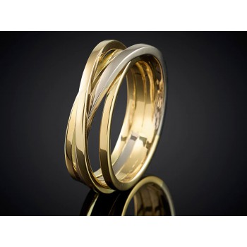 Marijke Mul Verwikkeling 14krt bicolor gouden ring 4-baans - 616027