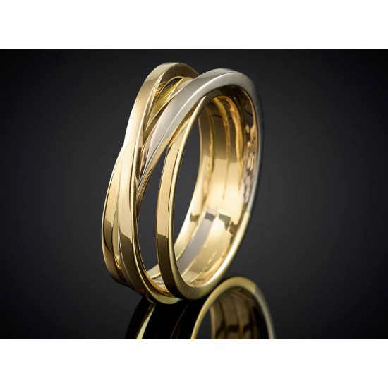 Marijke Mul Verwikkeling 14krt bicolor gouden ring 4-baans - 616027