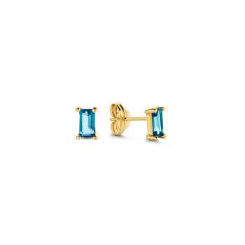 Jackie 14krt gouden oorknoppen topaas - 616506