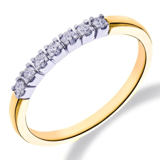 14krt bicolor gouden memoire ring met diamant 7-0.14crt H SI - 616884 14krt bicolor gouden memoire ring met diamant 7-0.14crt H SI - 616884