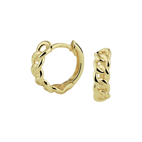 14krt gouden creolen gourmet 12.5x4mm - 617575