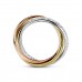 14krt tricolor gouden TRINITY-RING 3 ringen ineen met diamant 0.50crt 3 ringen x 4mm maat 18 - 617577