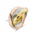 14krt tricolor gouden TRINITY-RING 3 ringen ineen met diamant 0.50crt 3 ringen x 4mm maat 18 - 617577