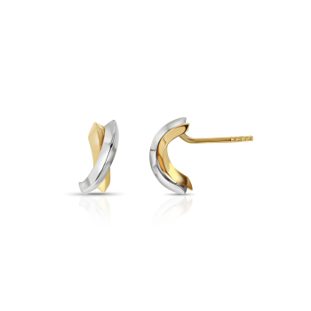 14krt bicolor gouden oorknoppen - 617884